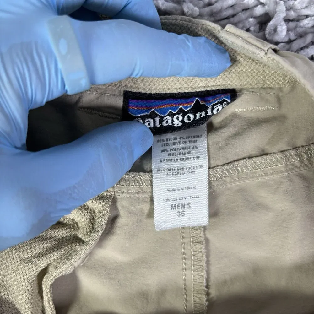 Patagonia Rock Guide Pants Mens 36 Beige Cargo Lightweight Utility Hiking Nature